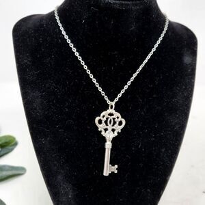 AEO Key Pendant Silver Tone Necklace